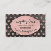 バラ金ゴールドポープリントドッググルーミングロイヤリティカード 名刺 (正面)