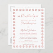 バラ金ゴールドポープリント予算結婚のはがき (正面/裏面)