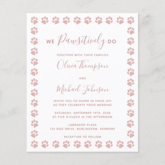 バラ金ゴールドポープリント予算結婚のはがき (正面)