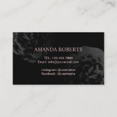 バラ金ゴールドポーランドネイルサロンエレガントブラックフローラ 名刺 (裏面)