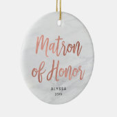 バラ金ゴールドマトロンパーソナライズされたフェイク大理石 セラミックオーナメント (右)