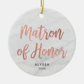 バラ金ゴールドマトロンパーソナライズされたフェイク大理石 セラミックオーナメント (正面)