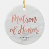 バラ金ゴールドマトロンパーソナライズされたフェイク大理石 セラミックオーナメント (裏面)