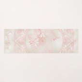 バラ金ゴールドマンダラクリームフォイル名前をカスタムする ヨガマット (裏面(横))