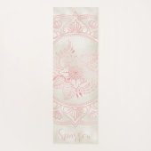 バラ金ゴールドマンダラクリームフォイル名前をカスタムする ヨガマット (裏面)