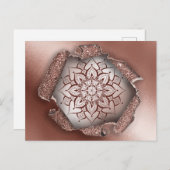 バラ金ゴールドマンダラグリッター破れた紙 ポストカード (正面/裏面)