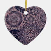 バラ金ゴールドマンダラコレクションブルーデザイン セラミックオーナメント (正面)