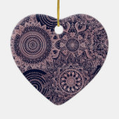 バラ金ゴールドマンダラコレクションブルーデザイン セラミックオーナメント (裏面)