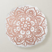 バラ金ゴールドマンダラピンクフラワーラウンドピロー ラウンドクッション (裏面)