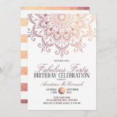 バラ金ゴールドマンダラファブラス40誕生日パーティー 招待状 (正面/裏面)