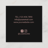 バラ金ゴールドマンダラフラワーロゴ美しいサロンスパ スクエア名刺 (裏面)