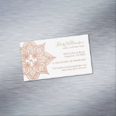 バラ金ゴールドマンダラロータスフラワーモノグラム マグネット名刺 (インサイチュ)