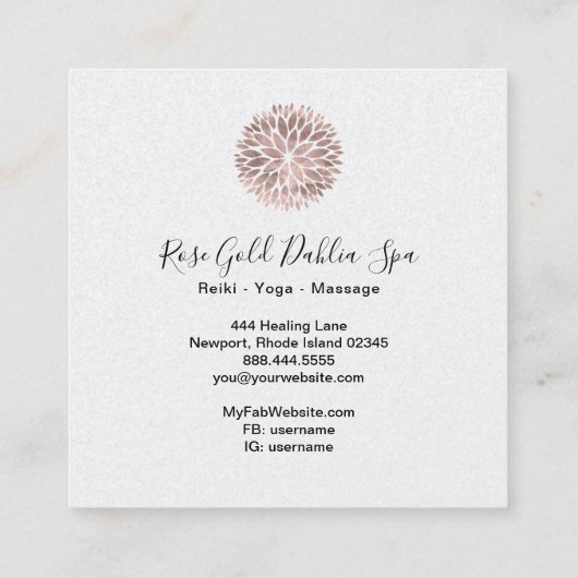 ~バラ金ゴールドマンダラDahliaフローラAP2 スクエア名刺 (裏面)