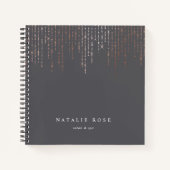 バラ金ゴールドマーキーパーソナライズされた ノートブック (正面)