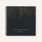 バラ金ゴールドマーキーパーソナライズされた ノートブック (正面)