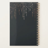 バラ金ゴールドマーキーパーソナライズされた プランナー手帳 (裏面)