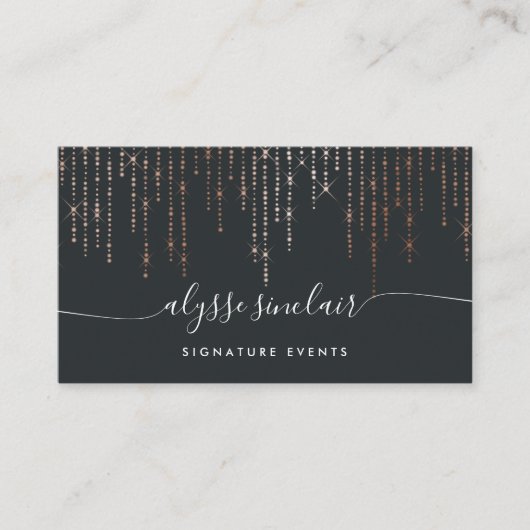 バラ金ゴールドマーキー署名の手書きスクリプト 名刺 (正面)