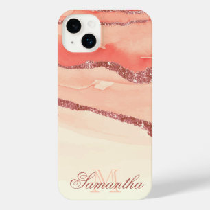 バラ金ゴールドマーブルアンドグリッター iPhone 14 PLUSケース