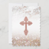 バラ金ゴールドマーブルガールバプテスマ招待状 招待状 (裏面)