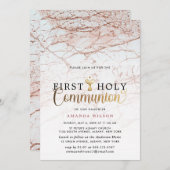 バラ金ゴールドマーブルガールファーストホリーコミュニオン 招待状 (正面/裏面)