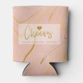 バラ金ゴールドマーブルグリッターブライダルシャワー 缶クーラー (正面)