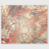 バラ金ゴールドマーブルコーラルコッパー灰色抽象芸術 ラッピングペーパー (フラット)