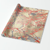 バラ金ゴールドマーブルコーラルコッパー灰色抽象芸術 ラッピングペーパー (アンロールド)