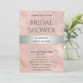 バラ金ゴールドマーブルシルバーストライプブライダルシャワー 招待状 (スタンド正面)