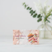 バラ金ゴールドマーブルシンプルベーカリーペストリー 名刺 (スタンド正面)