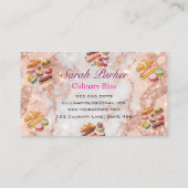 バラ金ゴールドマーブルシンプルベーカリーペストリー 名刺 (裏面)