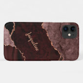 バラ金ゴールドマーブルジオードブルゴーニュピンクモダン名 Case-Mate iPhoneケース (裏面(横))