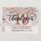 バラ金ゴールドマーブルスイート18誕生日 サンキューカード (正面/裏面)