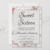 バラ金ゴールドマーブルスウィート16バースデーパーティー 招待状 (正面)