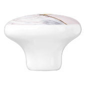 バラ金ゴールドマーブルスワール&赤面ピンクブロンズグラム セラミックノブ (側面)