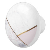 バラ金ゴールドマーブルスワール&赤面ピンクブロンズグラム セラミックノブ (右)