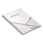 バラ金ゴールドマーブルスワール&赤面ピンクブロンズグラム ノートブック (右側)