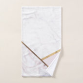 バラ金ゴールドマーブルスワール&赤面ピンクブロンズグラム バスタオルセット (ハンドタオル)