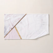 バラ金ゴールドマーブルスワール&赤面ピンクブロンズグラム バスタオルセット (ハンドタオル)