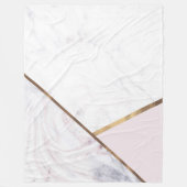 バラ金ゴールドマーブルスワール&赤面ピンクブロンズグラム フリースブランケット (正面)