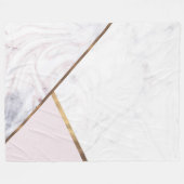 バラ金ゴールドマーブルスワール&赤面ピンクブロンズグラム フリースブランケット (正面(横))