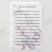 バラ金ゴールドマーブルスワール&赤面ピンクブロンズグラム 便箋 (正面/裏面)