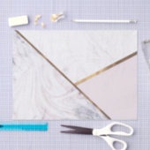 バラ金ゴールドマーブルスワール&赤面ピンクブロンズグラム 薄葉紙 (クラフト)