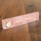 バラ金ゴールドマーブルデスク名プレート デスクネームプレート (側面)