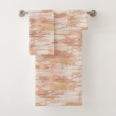 バラ金ゴールドマーブルピンクストーンバスタオル バスタオルセット (インサイチュ)