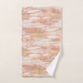 バラ金ゴールドマーブルピンクストーンバスタオル バスタオルセット (ハンドタオル)