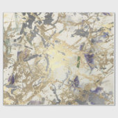 バラ金ゴールドマーブルピーチ赤面グレイコテージ ラッピングペーパー (フラット)