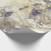 バラ金ゴールドマーブルピーチ赤面グレイコテージ ラッピングペーパー (角)