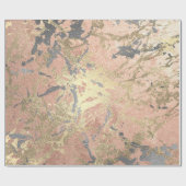 バラ金ゴールドマーブルピーチ赤面グレイ抽象芸術 ラッピングペーパー (フラット)