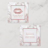 バラ金ゴールドマーブルメイクアップアーティスト美しいサロン スクエア名刺 (正面/裏面)