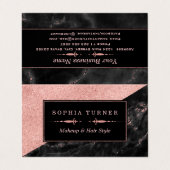 バラ金ゴールドマーブルメイクアップアーティスト美容師カスタム 名刺 (外部フラット)